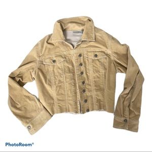 cropped corduroy jean jacket yellow